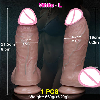 "DeepFeel DualSkin Dildo" – Gode Réaliste Épais à Ventouse