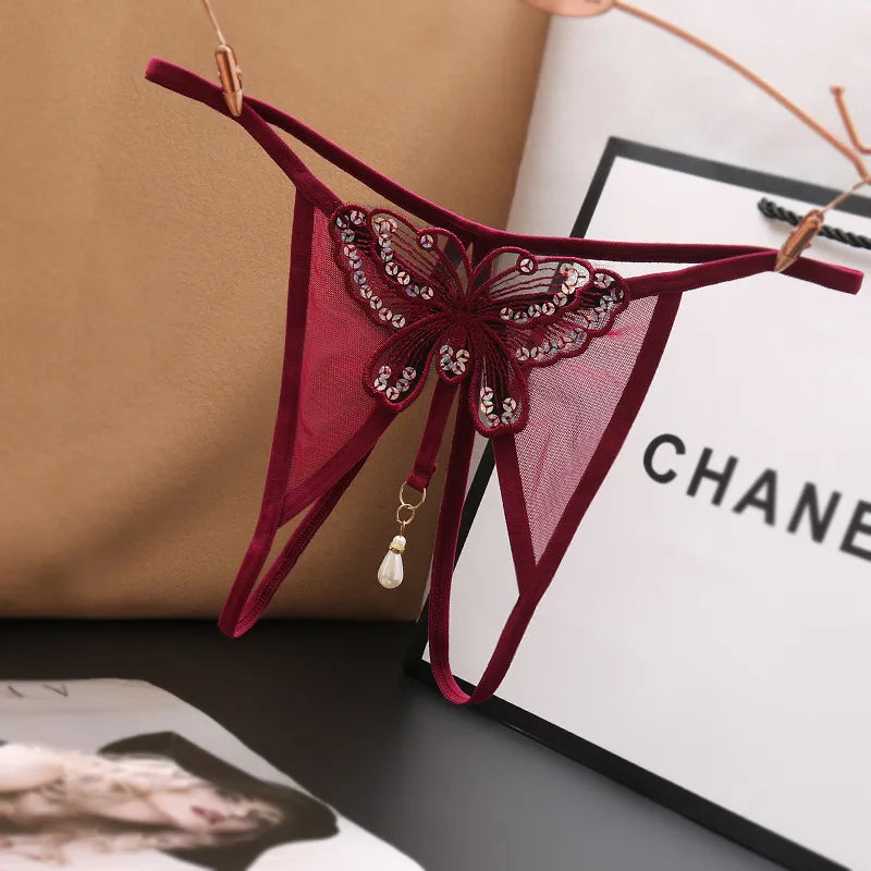 Butterfly Desire – String Brodé Érotique