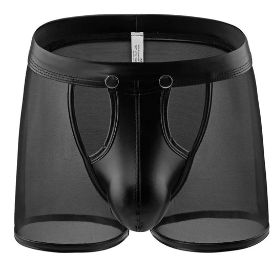 "Shadow Luxe" – Boxer Transparent avec Poche Amovible