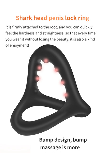 "Tri-Ring" – Anneau Pénien Triangulaire avec Billes de Massage
