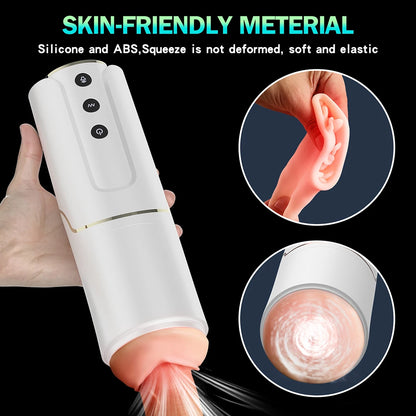 "PleasureMax" – Masturbateur Automatique Telescopique avec Rotation et Simulation de Sexe Oral