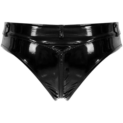 Lustrous Zip – Shorty Échancré Effet Vinyle