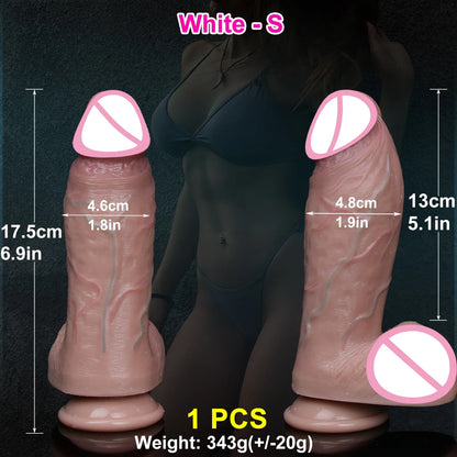 "DeepFeel DualSkin Dildo" – Gode Réaliste Épais à Ventouse
