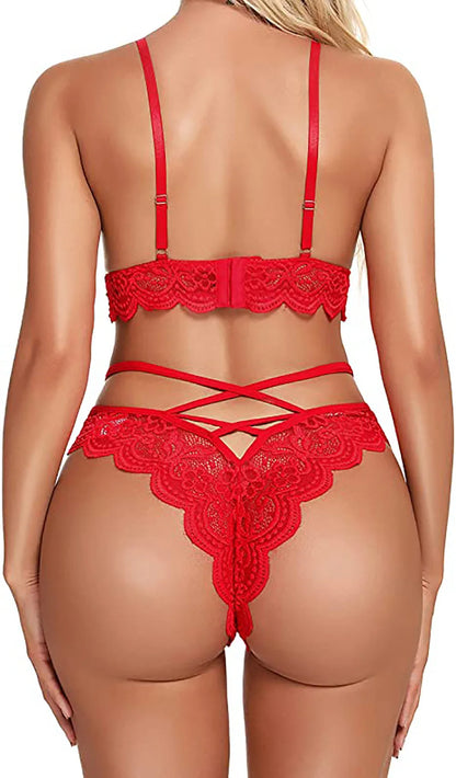 "Passion Élégante" – Ensemble Lingerie Sexy en Dentelle