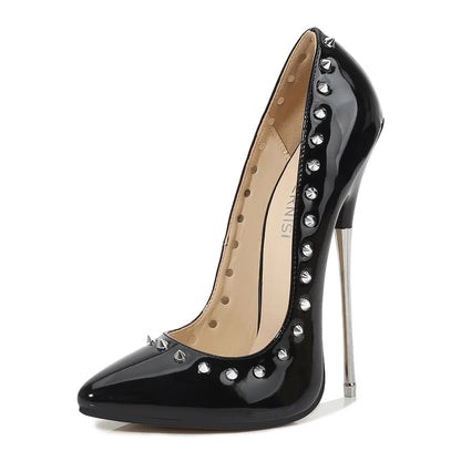 "16cm Red Spiked Fetish Stilettos" – Escarpins Extrêmes à Rivets pour Soirées Punk & Drag