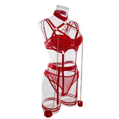 "Obsession Chain" – Ensemble Bondage Érotique 4 Pièces