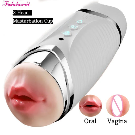 "FishCharm DualVibe Pro" – Masturbateur Électrique à Double Canal avec Vibration &a Succion