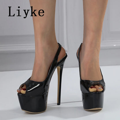 "16CM Peep Toe Platform Heels" – Escarpins Sexy à Talon Extrême pour Soirée & Pole Dance