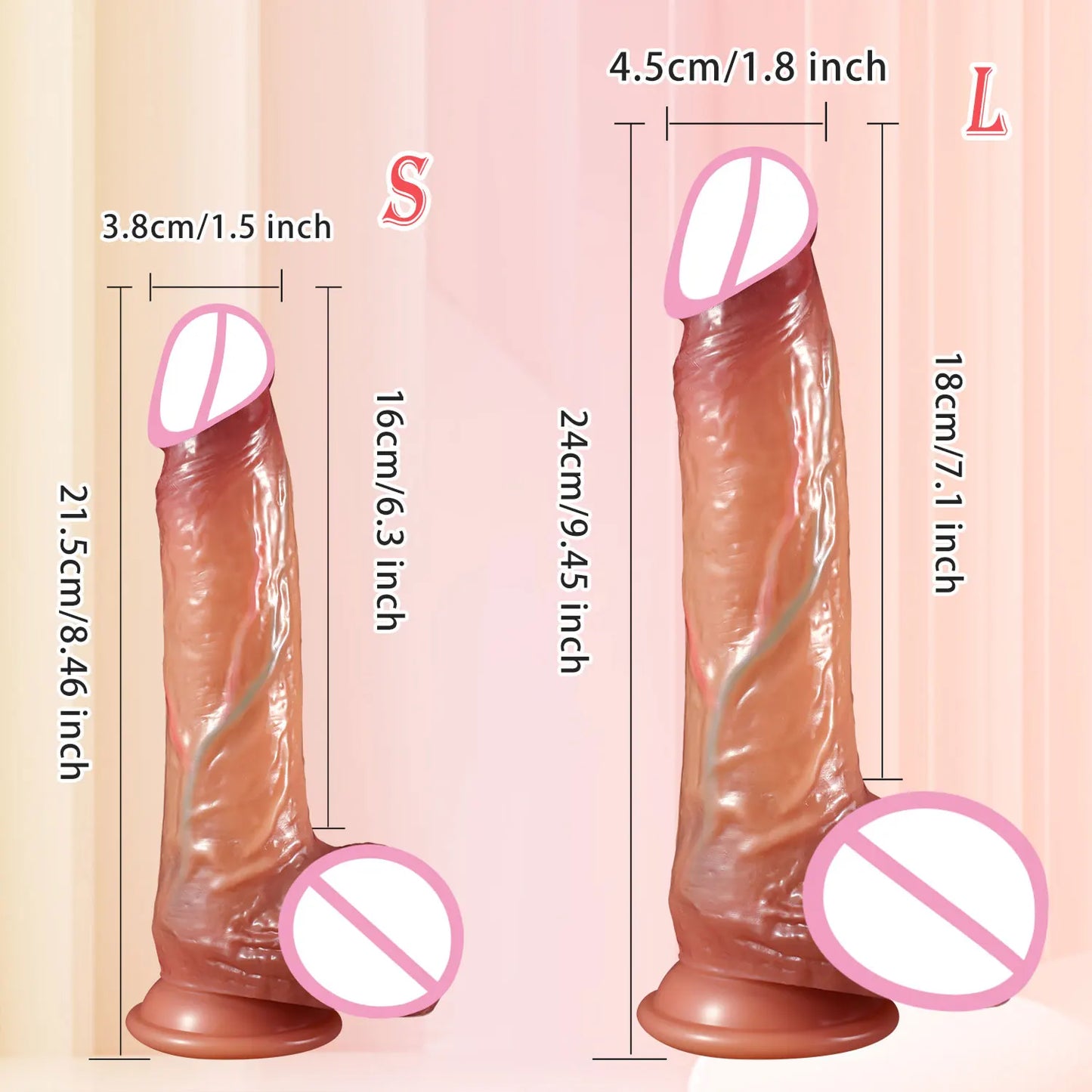 "Double Pleasure Dildo" – Godemichet Réaliste à Peau Coulissante avec Testicules et Double Pénis