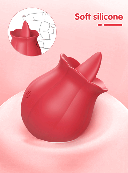 "RoseLick" – Vibrateur Licking Tongue pour Stimulation du Clitoris et des Mamelons