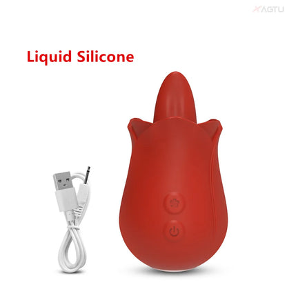 "RoseLick" – Vibrateur Licking Tongue pour Stimulation du Clitoris et des Mamelons