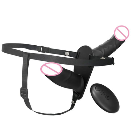 "DualPleasure" – Dildo Vibrant à Double Tête avec Ceinture Réglable pour Couples