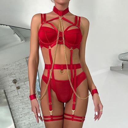 "Obsession Chain" – Ensemble Bondage Érotique 4 Pièces