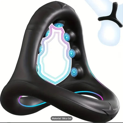 "Tri-Ring" – Anneau Pénien Triangulaire avec Billes de Massage