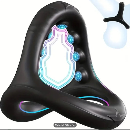 "Tri-Ring" – Anneau Pénien Triangulaire avec Billes de Massage