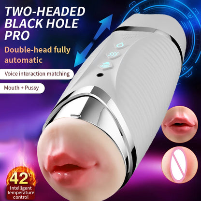 "FishCharm DualVibe Pro" – Masturbateur Électrique à Double Canal avec Vibration &a Succion