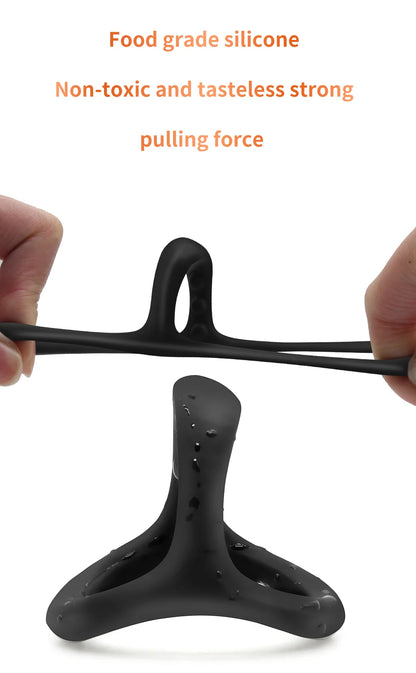 "Tri-Ring" – Anneau Pénien Triangulaire avec Billes de Massage