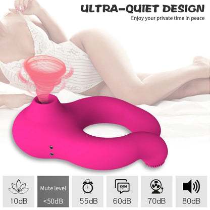 "VibraLock" – Anneau Pénien Vibrant & Stimulateur Sucking