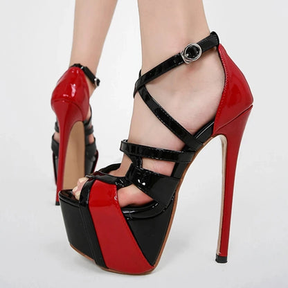 "Sexy Peep Toe 16.5CM Extreme High Heels" – Sandales Ultra-Hautes