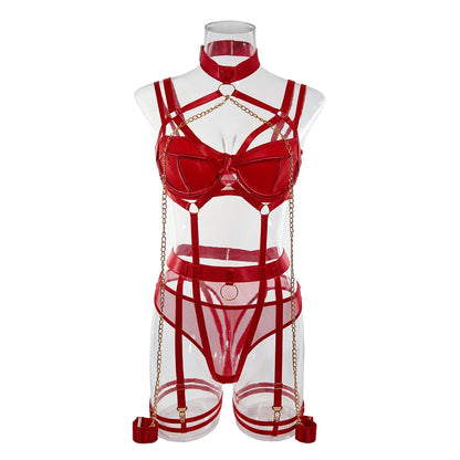 "Obsession Chain" – Ensemble Bondage Érotique 4 Pièces