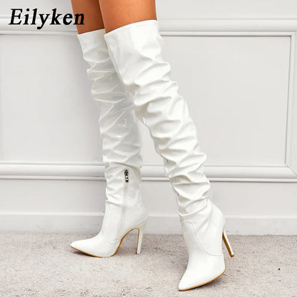 "Crimson Seduction – Bottes Haute Couture à Talons Hauts"