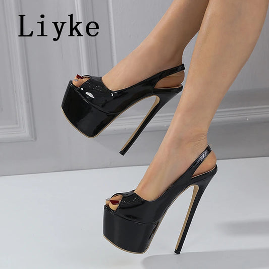 "16CM Peep Toe Platform Heels" – Escarpins Sexy à Talon Extrême pour Soirée & Pole Dance