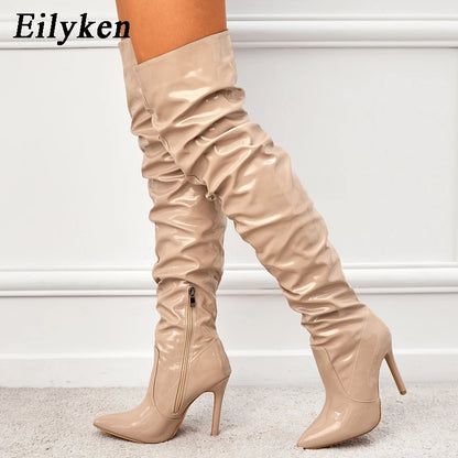 "Crimson Seduction – Bottes Haute Couture à Talons Hauts"