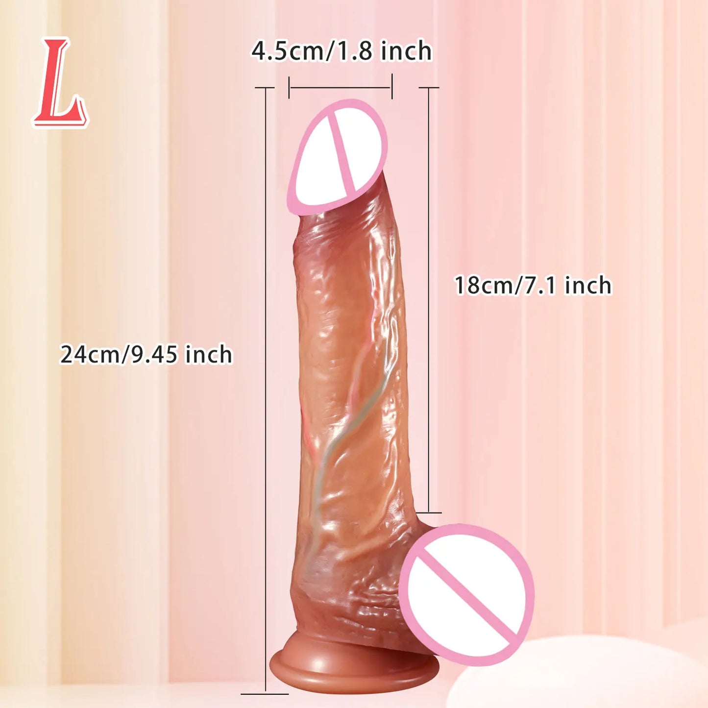 "Double Pleasure Dildo" – Godemichet Réaliste à Peau Coulissante avec Testicules et Double Pénis