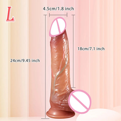 "Double Pleasure Dildo" – Godemichet Réaliste à Peau Coulissante avec Testicules et Double Pénis