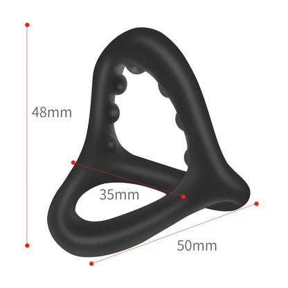 "Tri-Ring" – Anneau Pénien Triangulaire avec Billes de Massage