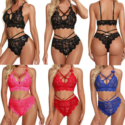"Passion Élégante" – Ensemble Lingerie Sexy en Dentelle