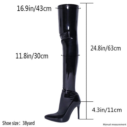 "Velvet Allure – Bottes Hautes à Talons 11 cm"