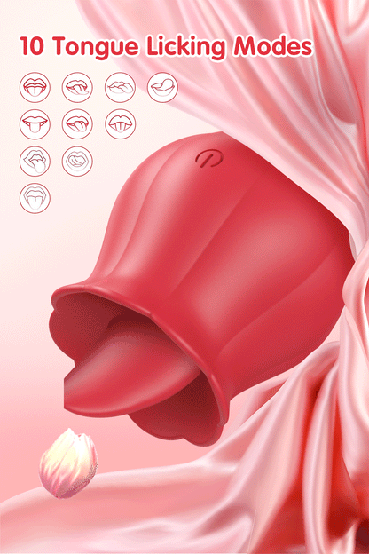 "RoseLick" – Vibrateur Licking Tongue pour Stimulation du Clitoris et des Mamelons