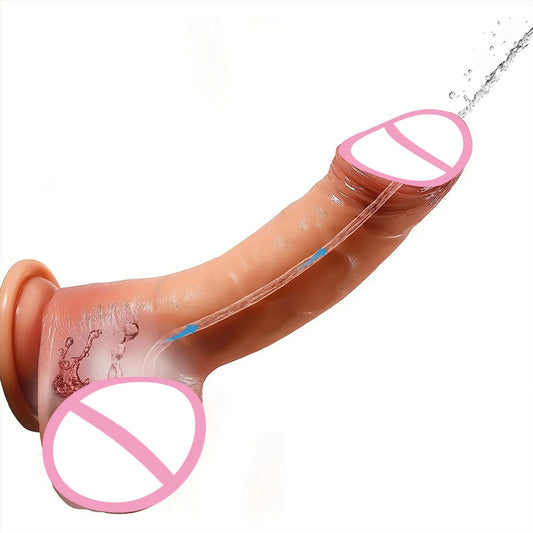 "Realistic Squirting Dildo" – Godemichet Éjaculant avec Ventouse et Texture Ultra-Réaliste