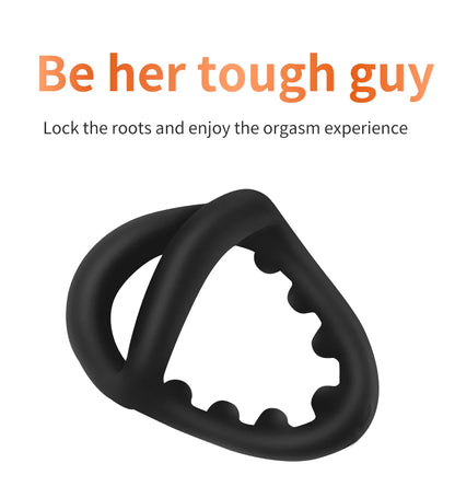 "Tri-Ring" – Anneau Pénien Triangulaire avec Billes de Massage
