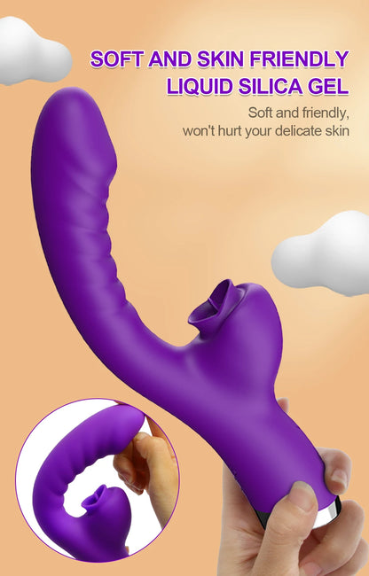 "LickWave" – Vibromasseur 2-en-1 avec Langue Léchante