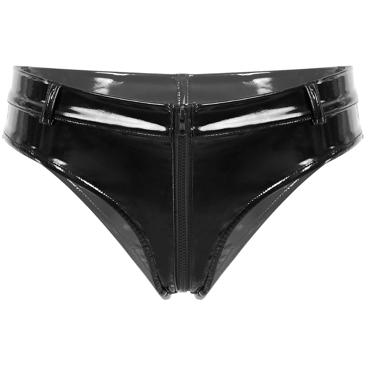Lustrous Zip – Shorty Échancré Effet Vinyle