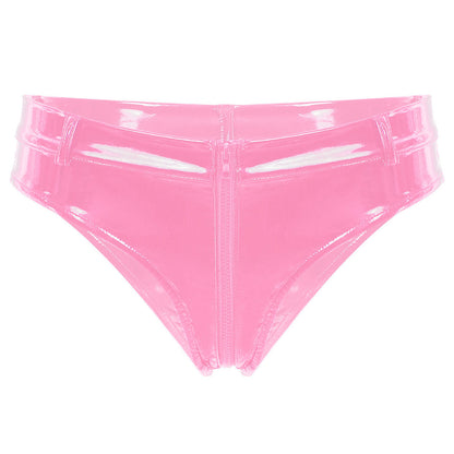 Lustrous Zip – Shorty Échancré Effet Vinyle