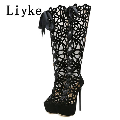 "Velvet Obsession – Bottes Ultra Hautes à Talons 16 cm"