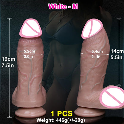 "DeepFeel DualSkin Dildo" – Gode Réaliste Épais à Ventouse