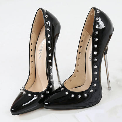 "16cm Red Spiked Fetish Stilettos" – Escarpins Extrêmes à Rivets pour Soirées Punk & Drag