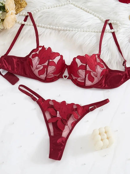 "Floral Elegance" – Lingerie Set Exquisit en Dentelle