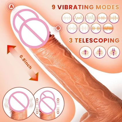 "SatisfyMax" – Vibrateur Télescopique Chauffant avec Contrôle à Distance pour Stimulation Réaliste