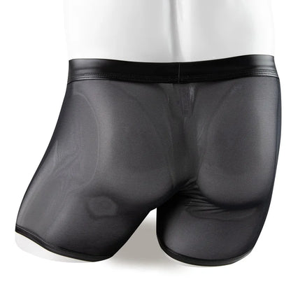 "Shadow Luxe" – Boxer Transparent avec Poche Amovible