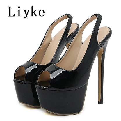 "16CM Peep Toe Platform Heels" – Escarpins Sexy à Talon Extrême pour Soirée & Pole Dance