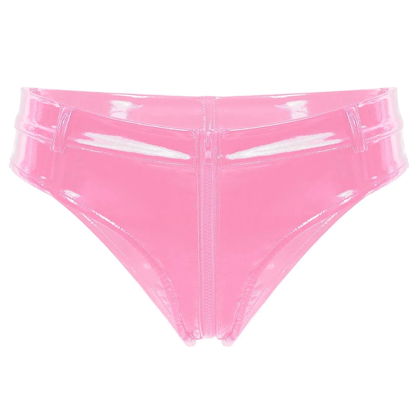 Lustrous Zip – Shorty Échancré Effet Vinyle