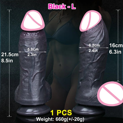 "DeepFeel DualSkin Dildo" – Gode Réaliste Épais à Ventouse
