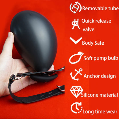 Baillon Gonflable avec Pompe Amovible – Expérience BDSM Intense