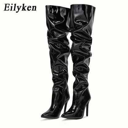 "Crimson Seduction – Bottes Haute Couture à Talons Hauts"