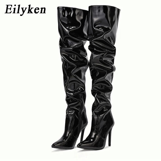 "Crimson Seduction – Bottes Haute Couture à Talons Hauts"